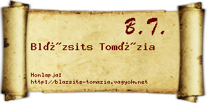 Blázsits Tomázia névjegykártya